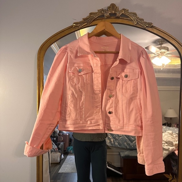 Lilly Pulitzer XL Jean Jacket Pink - Picture 1 of 2